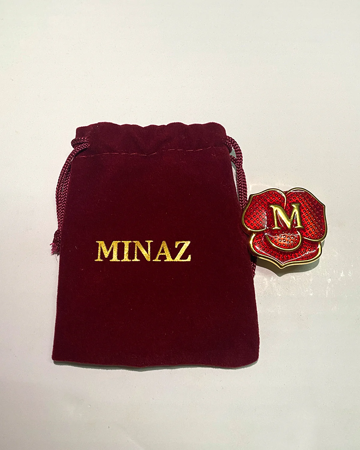 ROSE HIJAB RING - MAROON GOLD - Image 7